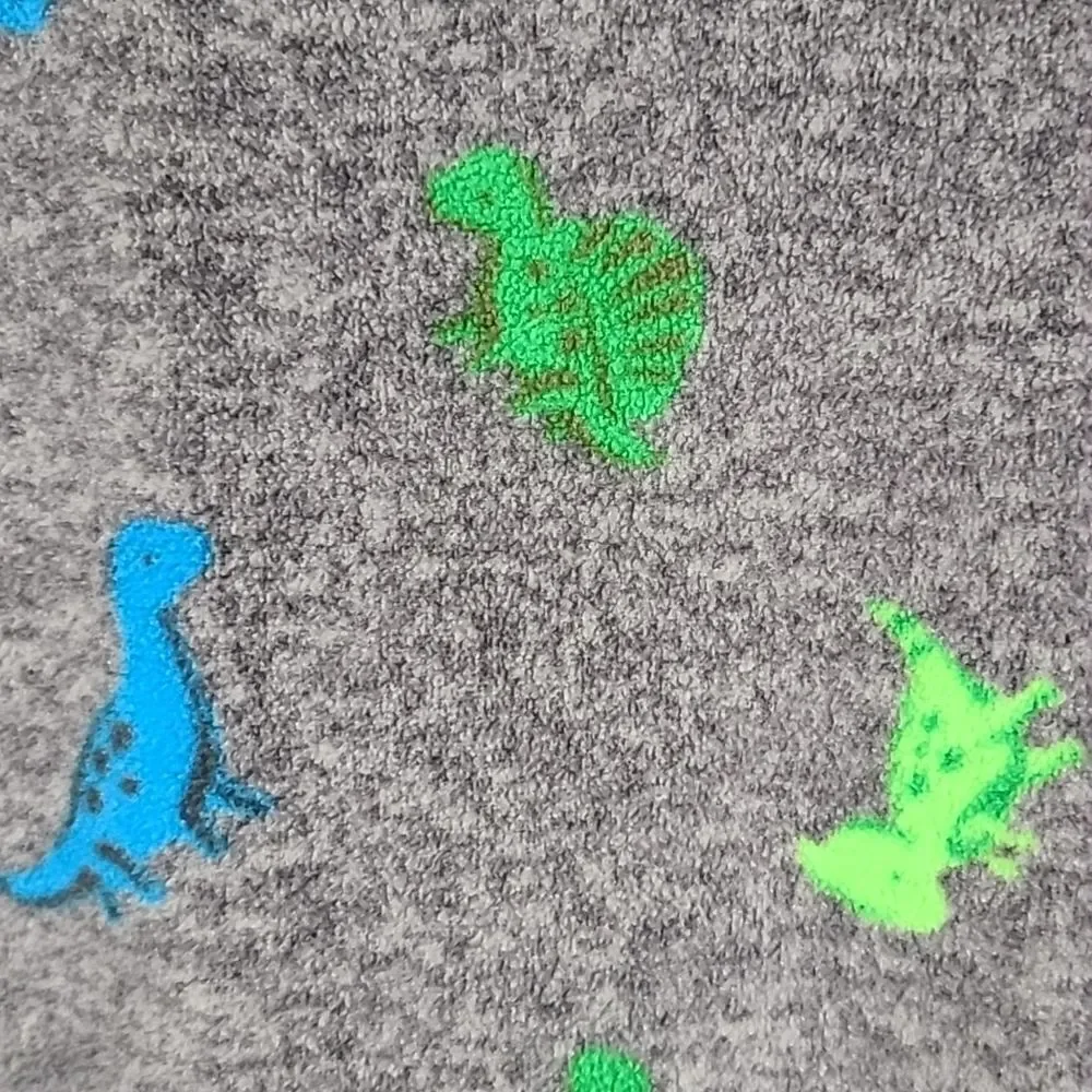 Carter's Boys 0-3M Soft Fleece Dinosaur Gray One-Piece PJ Footie Winter Pajamas